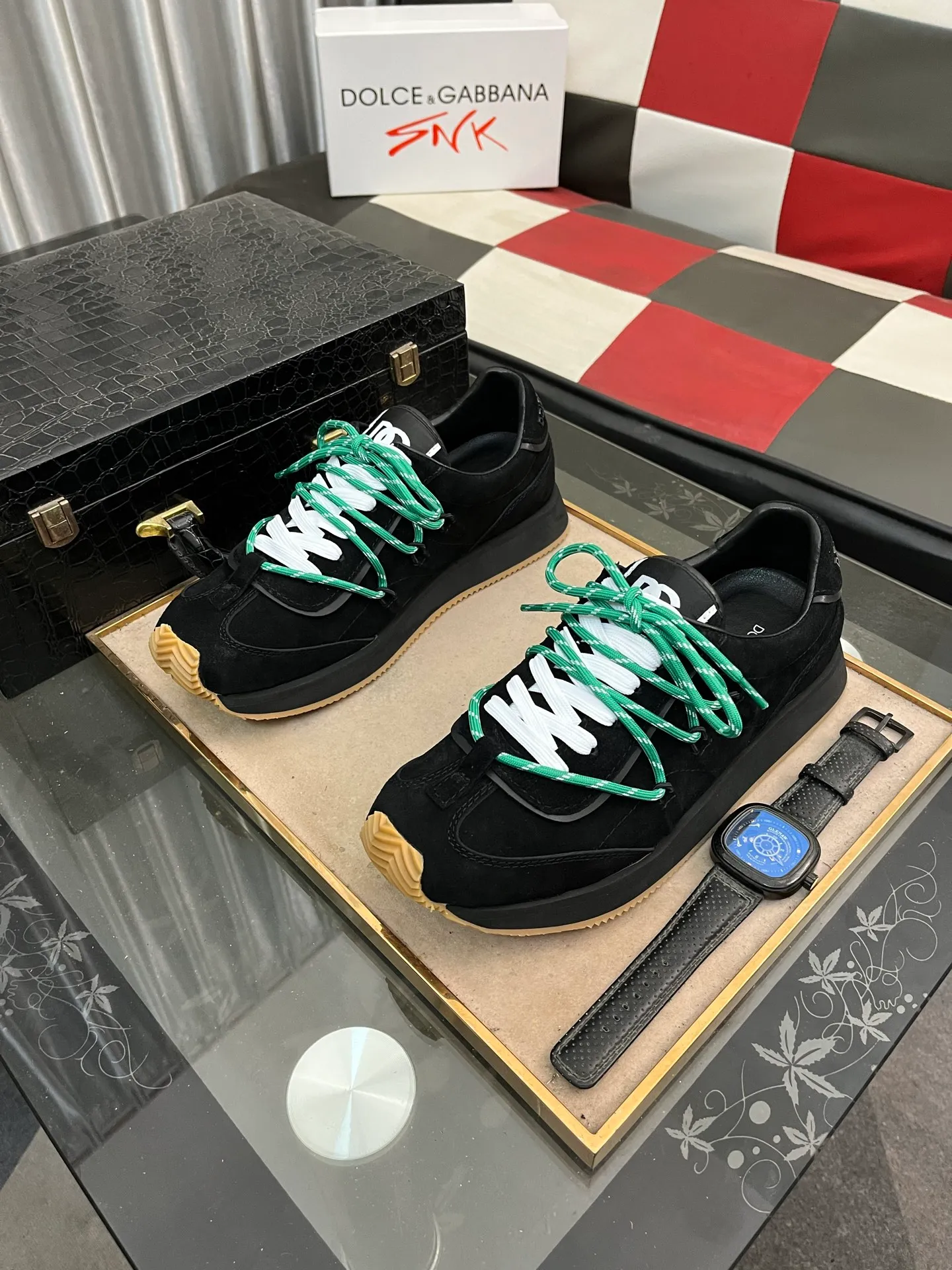 Men's Men's Shoes💰480⌚️⌚️Dolce&Gabbana••DG✔️High-end men's sports•casual shoes. Original goods from top counters. Original imported cowhide, multi-material splicing design ➕Imported cowhide lining, cowhide feet ➕Original TPR elastic outsole.  Size: 38-46